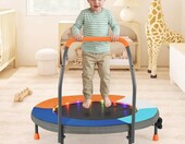 COSTWAY Trampolina dla dzieci 90 cm z LED - składana, ciemnoniebieska – zdjęcie 2