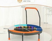 COSTWAY Trampolina dla dzieci 90 cm z LED - składana, ciemnoniebieska – zdjęcie 3