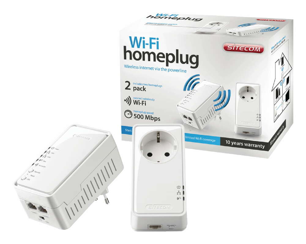 Zestaw PowerLine transmiter Homeplug Sitecom LN-555 500Mbps WiFi