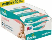Pampers Sensitive Chusteczki nawilżane 9x80 - 720 szt. dla dzieci – zdjęcie 1