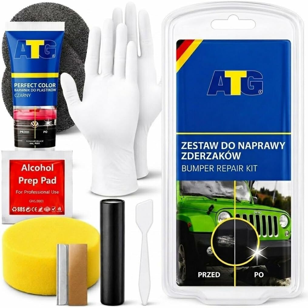 ATG Zestaw naprawczy do plastiku samochodowego – renowacja zderzaka, czarny