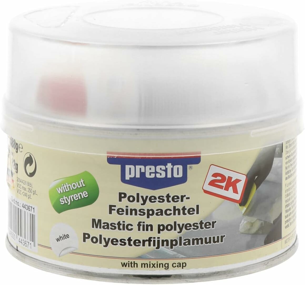 Presto Szpachlówka samochodowa bez styrenu 500 g z utwardzaczem