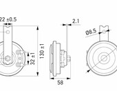HELLA Klakson Style Horn S90 Set 12V 111dB – komplet – zdjęcie 5