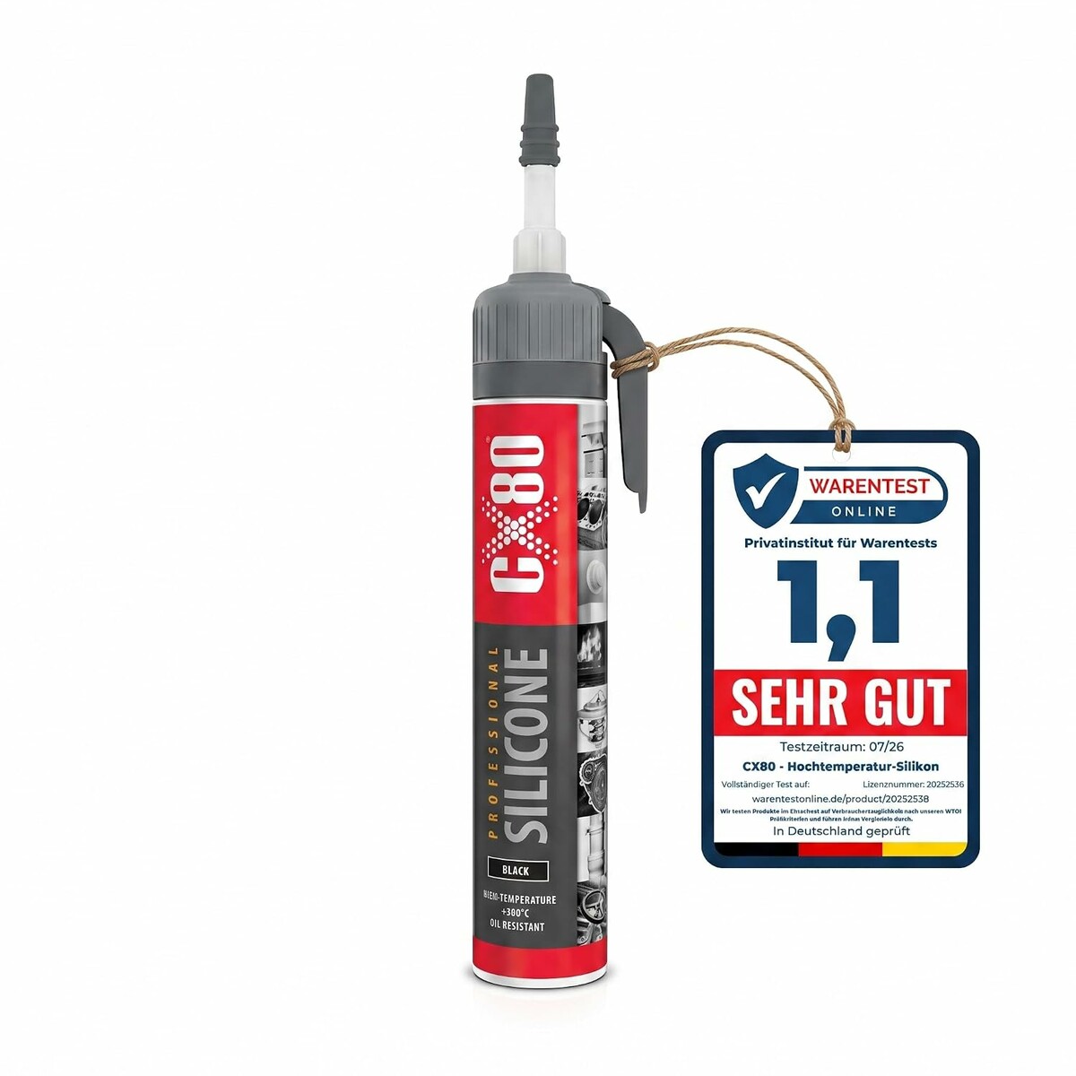 CX80 czarny silikon uszczelniający wysokotemperaturowy do silnika 210 ml