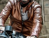 BERTONI AF196 – okulary motocyklowe skórzane do kasków otwartych, czerwone – zdjęcie 2