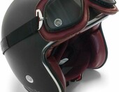 BERTONI AF196 – okulary motocyklowe skórzane do kasków otwartych, czerwone – zdjęcie 4