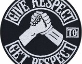 Naszywka motocyklowa "Give Respect to Get Respect" – do naprasowania/przyszycia – zdjęcie 1