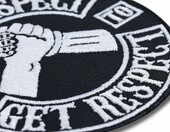 Naszywka motocyklowa "Give Respect to Get Respect" – do naprasowania/przyszycia – zdjęcie 2