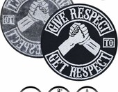Naszywka motocyklowa "Give Respect to Get Respect" – do naprasowania/przyszycia – zdjęcie 4