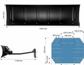 Wiltec Pług do śniegu 140x40 cm do quada i ATV, stal SPCC – zdjęcie 3