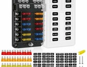 flintronic skrzynka bezpiecznikowa 12-drożna 12-24V z diodami LED – zdjęcie 1