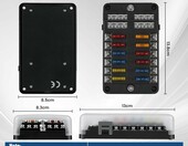 flintronic skrzynka bezpiecznikowa 12-drożna 12-24V z diodami LED – zdjęcie 2