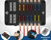 flintronic skrzynka bezpiecznikowa 12-drożna 12-24V z diodami LED – zdjęcie 4