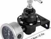 Bediffer Regulator cisnienia paliwa uniwersalny aluminiowy 160 psi z manometrem, czarny – zdjęcie 2