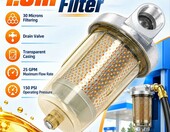 Ouitble Przezroczysta obudowa filtra paliwa 1,3 cala z zaworem spustowym do samochodu – zdjęcie 2
