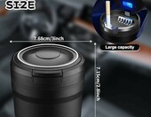 Genossen AA-S - popielniczka samochodowa ze stali nierdzewnej, LED, czarna – zdjęcie 2