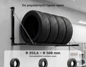 Wiltec Uchwyt scienny do przechowywania opon, nosnosc 130 kg, na 4 kola – zdjęcie 4