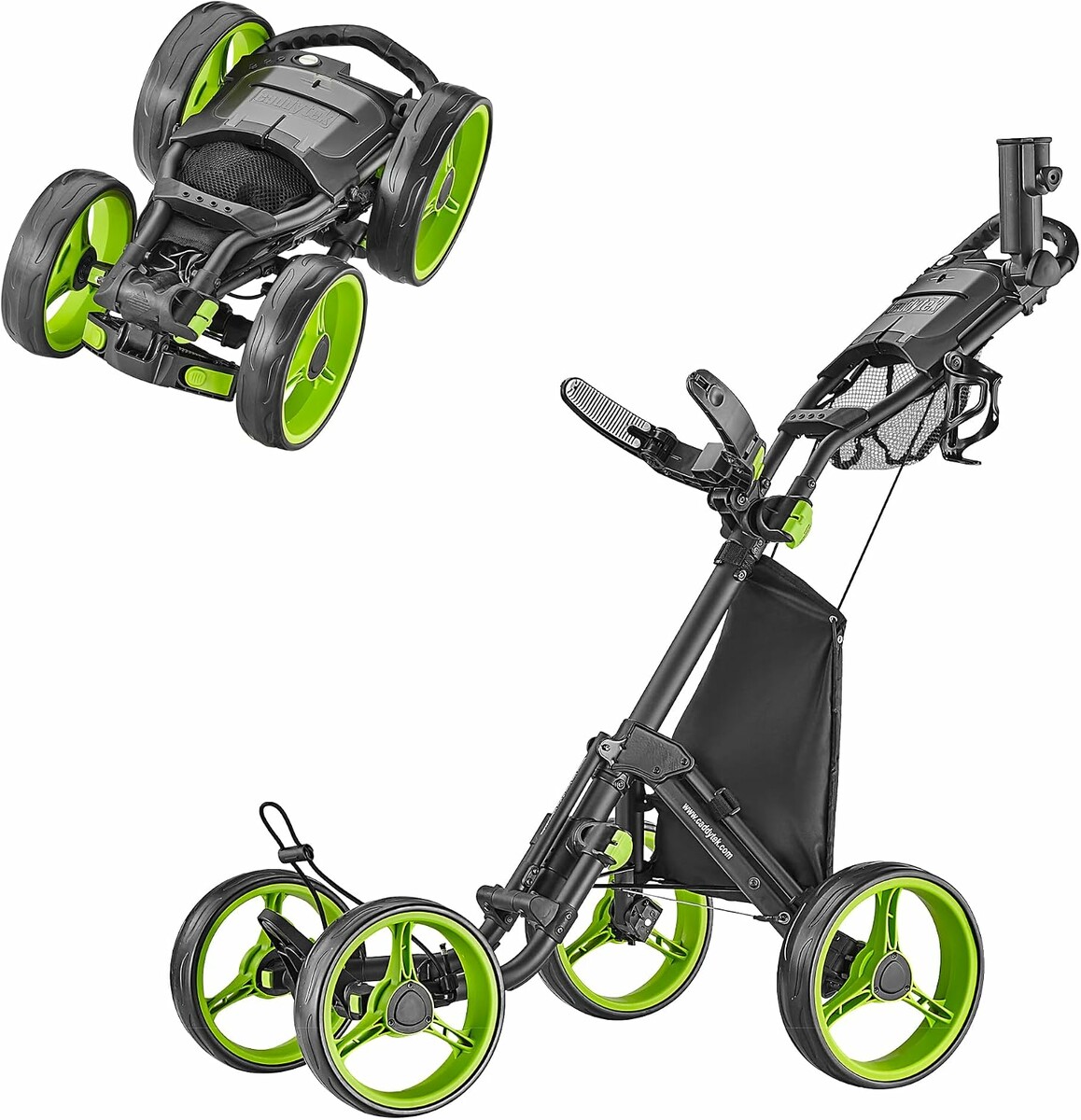 Caddytek Explorer V8 - skladany wozek golfowy 4-kolowy, zielony
