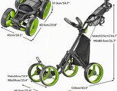 Caddytek Explorer V8 - skladany wozek golfowy 4-kolowy, zielony – zdjęcie 2