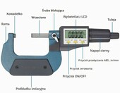 AUTOUTLET Mikrometr cyfrowy zewnetrzny 25-50 mm, wyswietlacz LCD – zdjęcie 3
