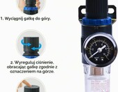 ZHONG AN Filtroreduktor pneumatyczny 1/4 cala z szybkozlaczka, niebieski – zdjęcie 4