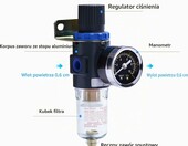 ZHONG AN Filtroreduktor pneumatyczny 1/4 cala z szybkozlaczka, niebieski – zdjęcie 5