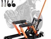 VEVOR Podnosnik motocyklowy hydrauliczny nozycowy, udzwig 680 kg, na kolkach – zdjęcie 1