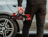 LEHMANN Podnosnik warsztatowy hydrauliczny 2,5T, 85-360 mm, na kolkach – zdjęcie 2