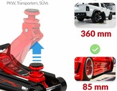 LEHMANN Podnosnik warsztatowy hydrauliczny 2,5T, 85-360 mm, na kolkach – zdjęcie 4
