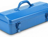QWORK Skrzynka narzedziowa metalowa 41 cm, niebieska – zdjęcie 1