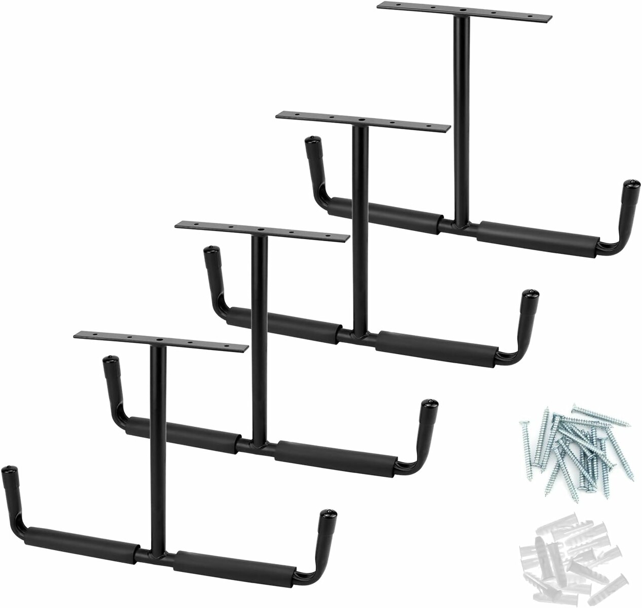 QWORK Zestaw 4 hakow warsztatowych 42,5 cm, do garazu i warsztatu