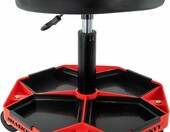 HASKYY Taboret warsztatowy z oparciem, regulowany 43-58 cm, na kolkach 150 kg – zdjęcie 1