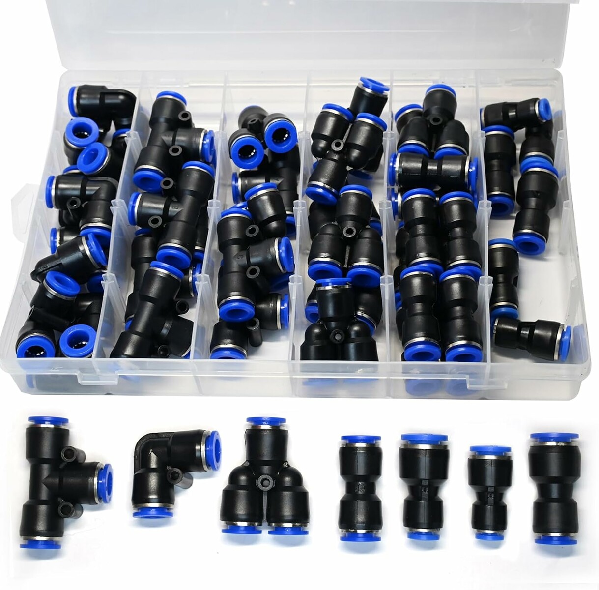 JYCONNECTS Zestaw 46 szybkozlaczek pneumatycznych 10 mm