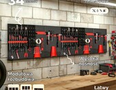 Arebos Tablica narzedziowa scienna 6-czesciowa z 34 haczykami, 235x59,5 cm – zdjęcie 2