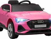 HOMCOM Elektryczny samochod Audi E-tron 12V dla dzieci, pilot 2,4G, rozowy – zdjęcie 1