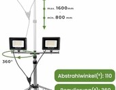 Lumiled Halogen naswietlacz LED 100W 10000lm na statywie teleskopowym, IP65 – zdjęcie 4