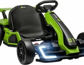HOMCOM Gokart elektryczny 24V dla dzieci 6-12 lat, 2 silniki, zielony – zdjęcie 1