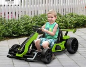 HOMCOM Gokart elektryczny 24V dla dzieci 6-12 lat, 2 silniki, zielony – zdjęcie 2