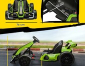 HOMCOM Gokart elektryczny 24V dla dzieci 6-12 lat, 2 silniki, zielony – zdjęcie 3