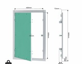 Drzwiczki rewizyjne aluminiowe Wiltec 40x60 cm pod plytki - wlaz inspekcyjny do instalacji hydraulicznych – zdjęcie 3