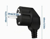 Wtyczki elektryczne Schuko Behogan 250V/16A, katowe, zestaw 8 szt. – zdjęcie 2