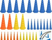 Korki hydrauliczne stozkowe Lechengjia, zestaw 36 szt. (12 srednich + 24 male) – zdjęcie 1