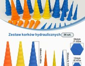 Korki hydrauliczne stozkowe Lechengjia, zestaw 36 szt. (12 srednich + 24 male) – zdjęcie 2