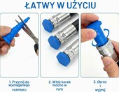 Korki hydrauliczne stozkowe Lechengjia, zestaw 36 szt. (12 srednich + 24 male) – zdjęcie 3