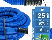 Rura karbowana oslonowa AROT fi 63 mm, 25 m - peszel elektryczny dwuwarstwowy EDO – zdjęcie 1