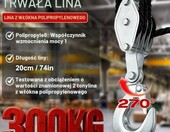 Wyciagarka linowa Weciau z hamulcem i kolem pasowym 8:1, 300 kg – zdjęcie 3