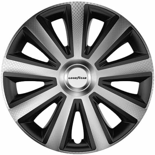 Goodyear Memphis Carbon 16 cali - kołpaki ozdobne do kół, zestaw 4 szt., czarno-srebrne