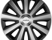 Goodyear Memphis Carbon 16 cali - kołpaki ozdobne do kół, zestaw 4 szt., czarno-srebrne – zdjęcie 1