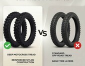 Xiuganpo zestaw opon motocrossowych przód 60/100-14 + tył 80/100-12 z dętkami – zdjęcie 3