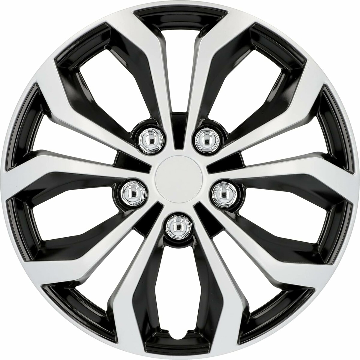 Kolpaki ozdobne Cartrend Daytona 15 cali, zestaw 4 szt., czarno-srebrne